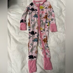 Little Sleepies Pink Dinosaur Pajamas